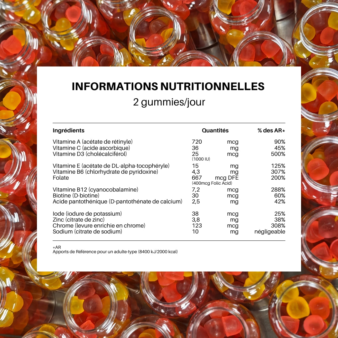 Gummies Pousse de cheveux à la vitamine D3