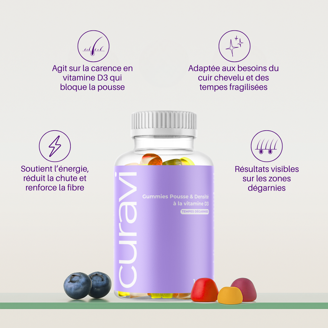 Gummies Pousse de cheveux à la vitamine D3